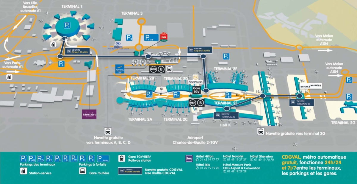 CDG 巴黎 戴高樂機場 相關地圖 2022-09更新   機場懶人包