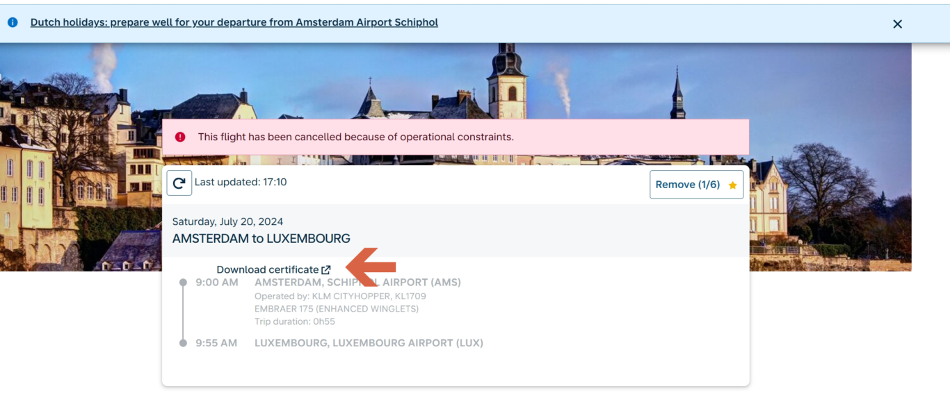 KLM,取消證明,延誤證明,荷蘭航空 KLM,取消證明,延誤證明,荷蘭航空